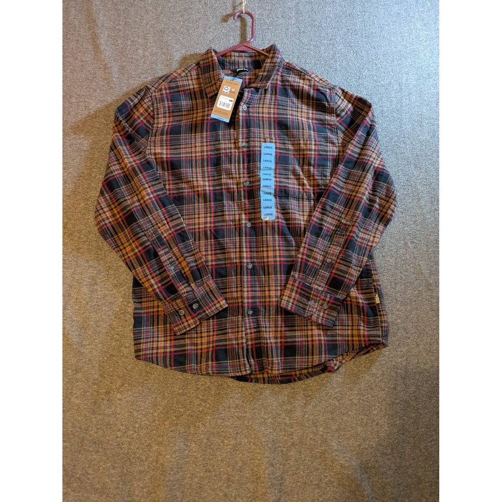 Eddie Bauer Mens Brand New Flannel Shirt  Size L Button Up Long Sleeve Brown